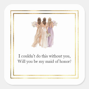 Wedding Maid of Honour Gift Stickers
