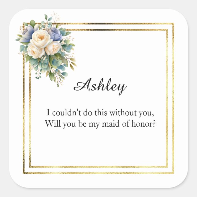 Wedding Maid of Honour Gift Stickers (Front)