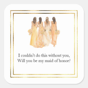 Wedding Maid of Honour Gift Stickers