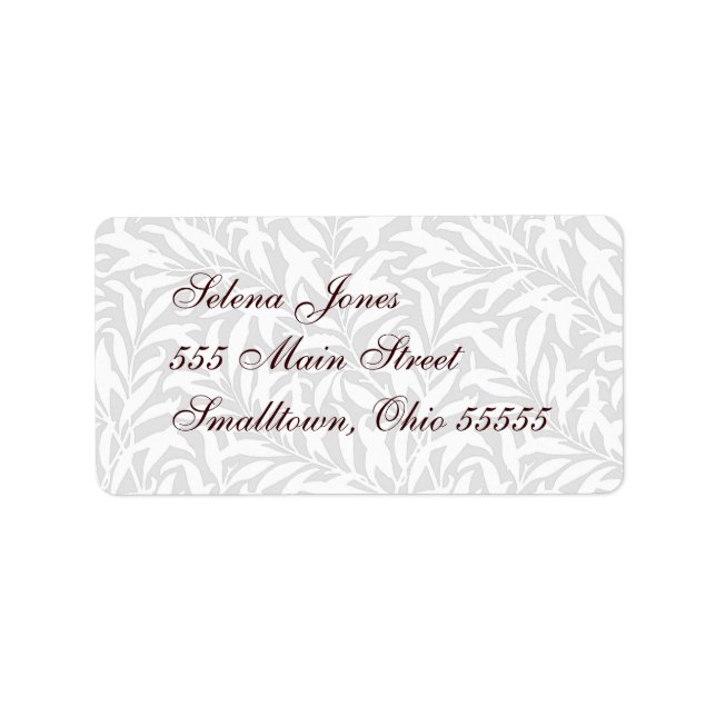 Wedding Mailing Label White Lacy Customisable (Front)