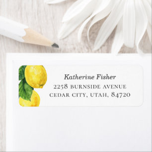 Wedding Mailing Sticker   Lemon Return Address