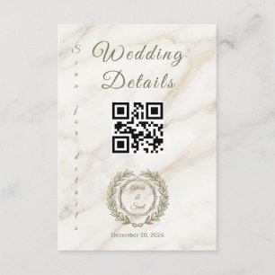 Wedding Marble and Laurel Enclosure Card