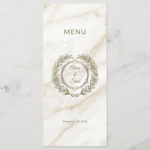 Wedding Marble and Laurel Menu