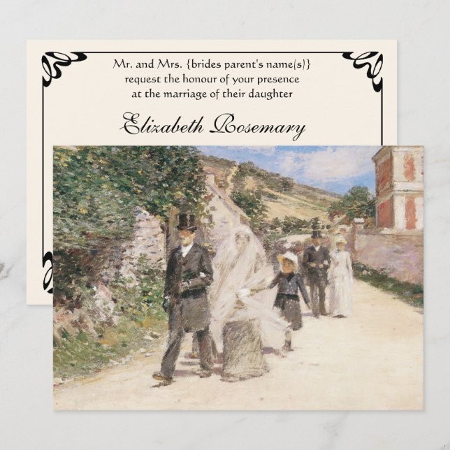 Wedding March by Robinson, Impressionism Wedding Invitation (Front/Back)