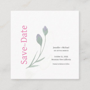 Wedding Marriage Calligraphy Floral Black White Enclosure Card