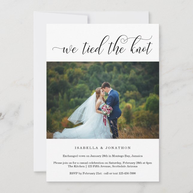 Wedding Marriage Elopement Announcement Invitation (Front)
