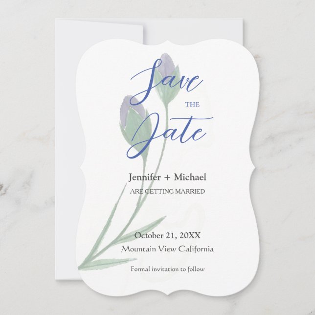 Wedding Marriage Minimalist Calligraphy Floral  (Front)