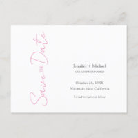 Wedding Marriage Minimalist Calligraphy Pink White