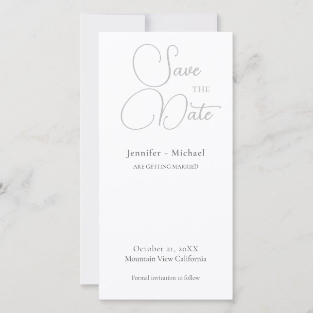 Wedding Marriage Minimalist Calligraphy  Save The Date (Front)