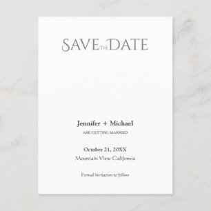 Wedding Marriage Minimalist Calligraphy Script Announcement Postcard