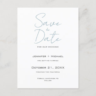 Wedding Marriage Minimalist Calligraphy Script Announcement Postcard