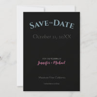 Wedding Marriage Minimalist Modern Chic Black