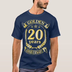 Wedding Married Golden 20 Years Anniversary For Hu T-Shirt