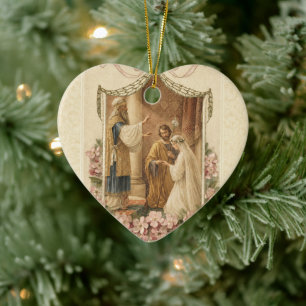 Wedding Mary and Joseph Betrothal Vintage Ceramic Tree Decoration