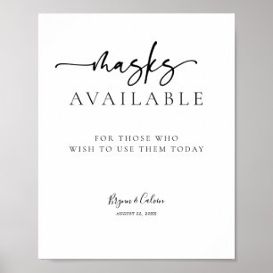 Wedding Masks Sign Reception Table Poster B613