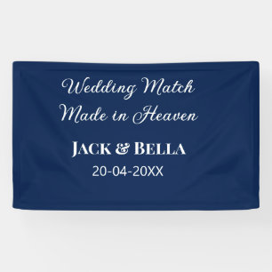 Wedding Match made in heaven wedding favours blue Banner