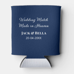 Wedding Match made in heaven wedding favours blue Can Cooler
