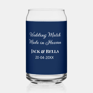 Wedding Match made in heaven wedding favours blue  Can Glass