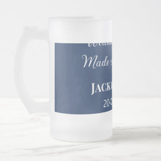 Wedding Match made in heaven wedding favours blue  Frosted Glass Beer Mug