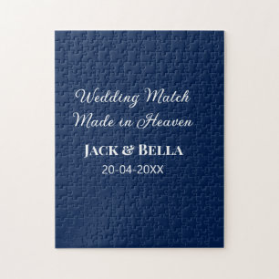 Wedding Match made in heaven wedding favours blue  Jigsaw Puzzle