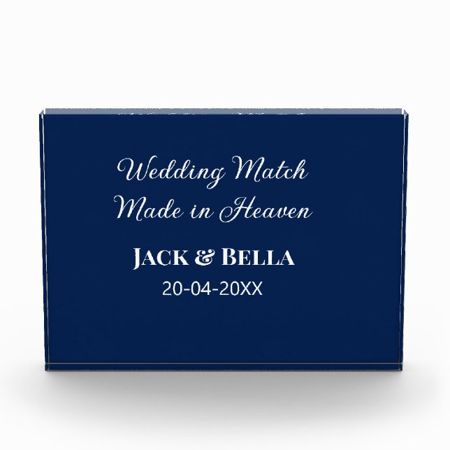 Wedding Match made in heaven wedding favours blue  Photo Block (Front)