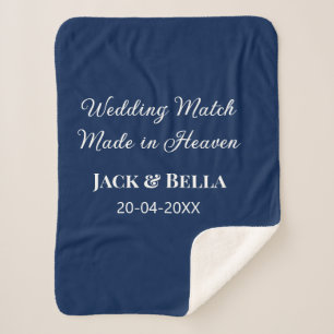 Wedding Match made in heaven wedding favours blue  Sherpa Blanket