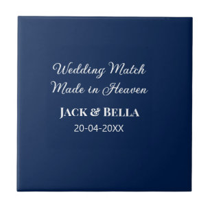 Wedding Match made in heaven wedding favours blue  Tile
