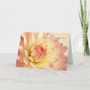 Wedding. Matron of Honour Card with Dahlia