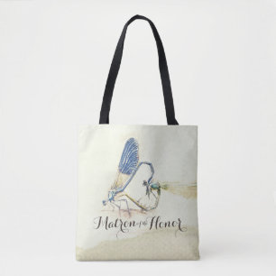 Wedding Matron of Honour Chic Dragonfly Mating Lov Tote Bag