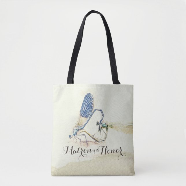 Wedding Matron of Honour Chic Dragonfly Mating Lov Tote Bag (Front)