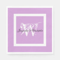 Wedding Mauve Modern Chic Monogram Names Paper 