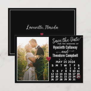 Wedding May 2024 Calendar Custom Photo Black Save The Date