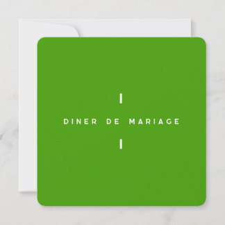 Wedding meal invitation - Green Colorus