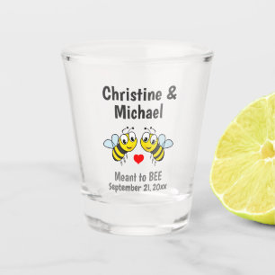 Wedding Meant to Bee Heart Cute Favour Shot Glass