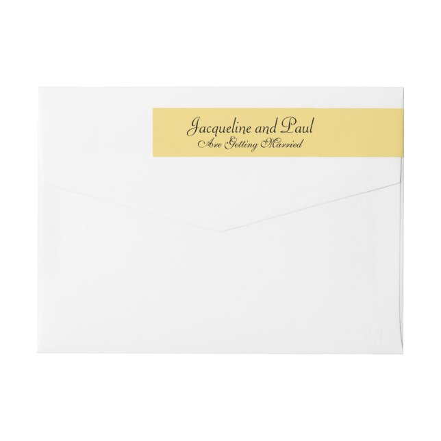 Wedding Mellow Yellow Wrap Around Label (Back)