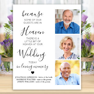 Wedding Memorial Custom 3 Photo Heaven Poem  Poster