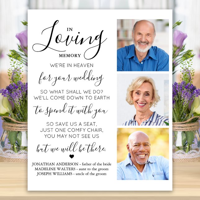 Wedding Memorial Custom 3 Photo In Loving Memory Poster (Creator Uploaded)