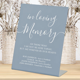Wedding Memorial Dusty Blue In Loving Memory   Pedestal Sign