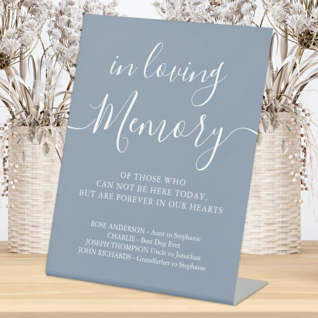 Wedding Memorial Dusty Blue In Loving Memory   Pedestal Sign (Creator Uploaded)
