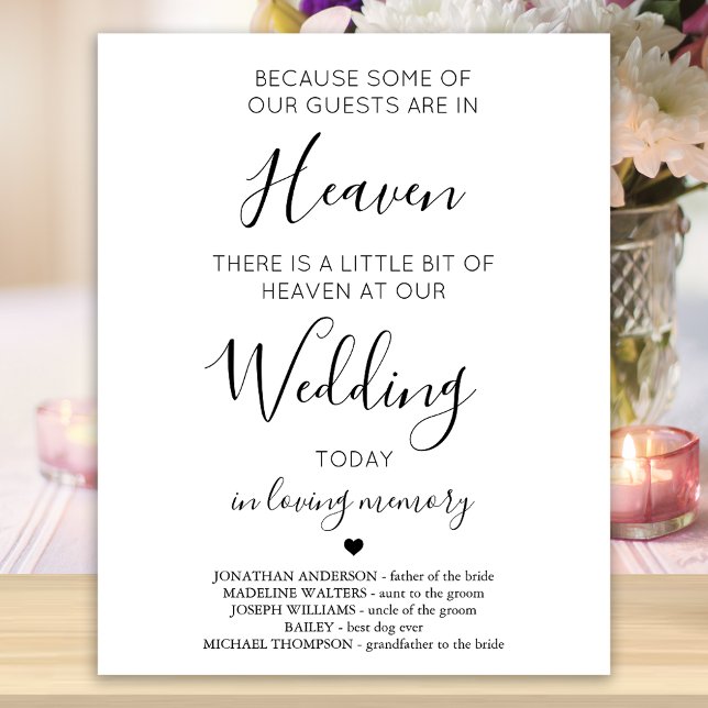 Wedding Memorial Personalised Heaven Poem  Poster (Creator Uploaded)