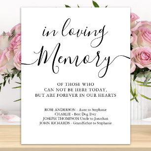 Wedding Memorial Personalised In Loving Memory   Poster