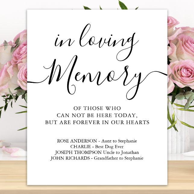 Wedding Memorial Personalised In Loving Memory   Poster (Creator Uploaded)