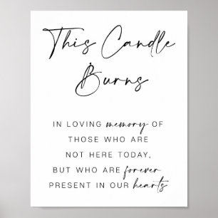 Wedding Memorial Sign, Candle Burns Poster, Print