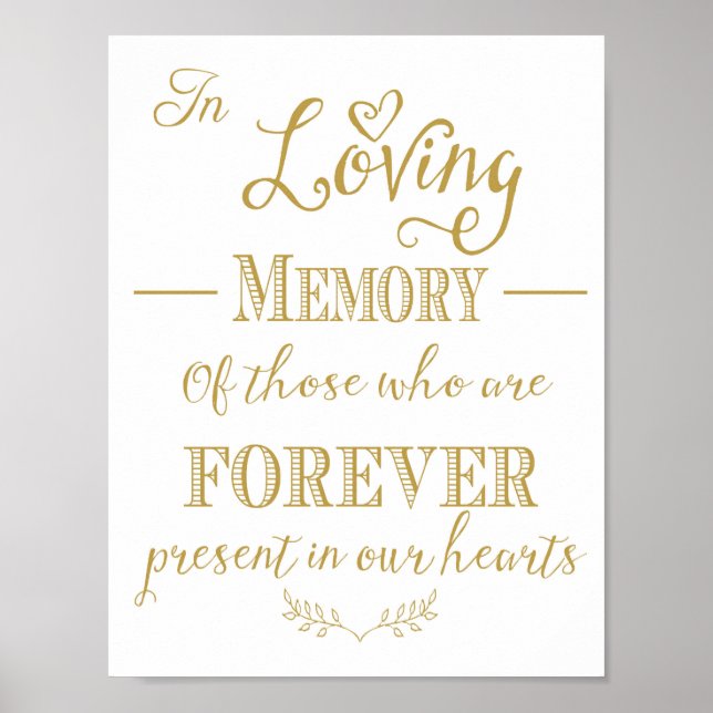 Wedding Memorial table In memory print (Front)