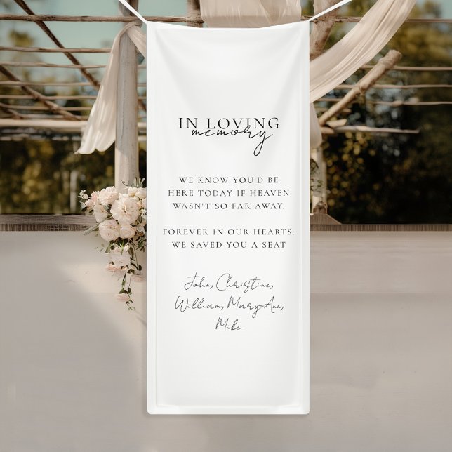 Wedding, Memorial, White, Banner ("In loving memory" Memorial, White, Banner with your Text/Names for Wedding or other Occasions.)