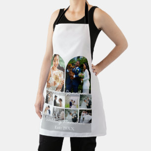 Wedding Memories 10 Photo Collage Couple Template Apron