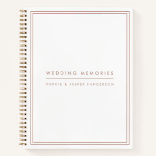 Wedding Memories Elegant Faux Rose Gold and White Notebook