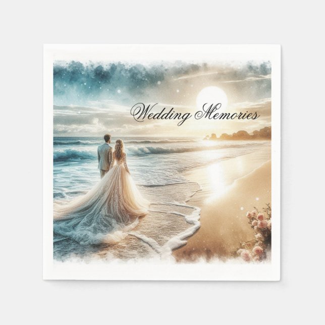 Wedding Memories Guest Book Napkin (Front)
