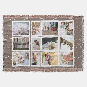 Wedding Memories Photo Collage Keepsake Throw Blanket