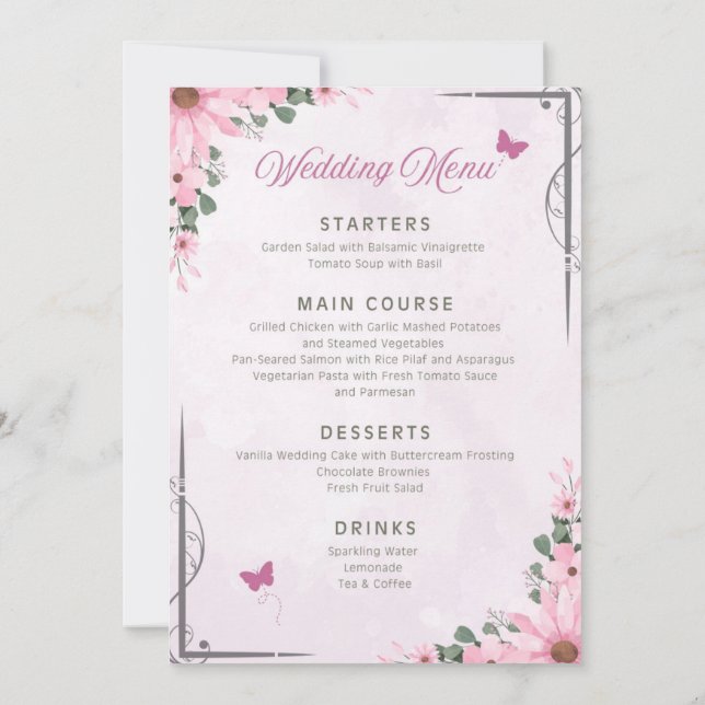 Wedding Menu (Back)